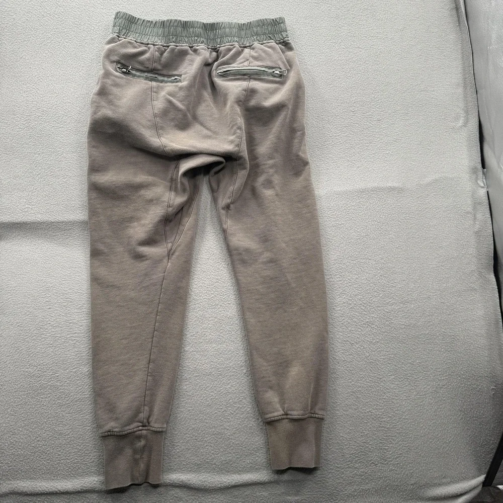 Kith Sweatpants Mens Medium Brown Fleece Joggers Zip Pockets Elastic Logo Cuffed